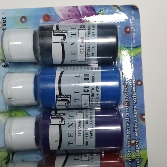 2/$20 Jacquard Textile Color 6 Color Paint Set JAQ9905 Discontinued *Drying out* - Picture 3 of 8